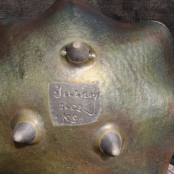 Handmade Ceramic plate with Rustic edge and scale texture. - Picture 8 of 9